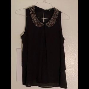 Black dressy tank with beading